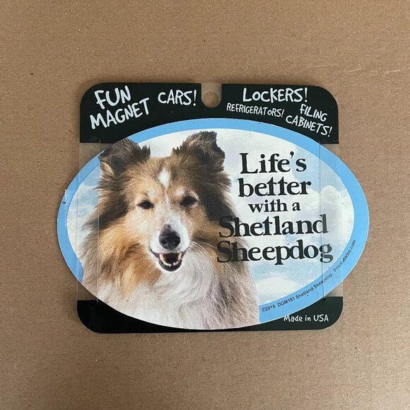 NWT Prismatix Decal Dog Life's Better with a Shetland Sheepdog Magnet Decal - Picture 1 of 2